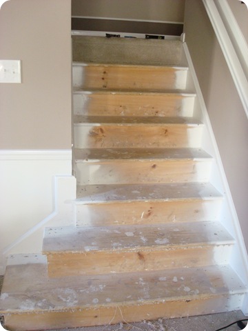 How to take carpet off stairs from Thrifty Decor Chick